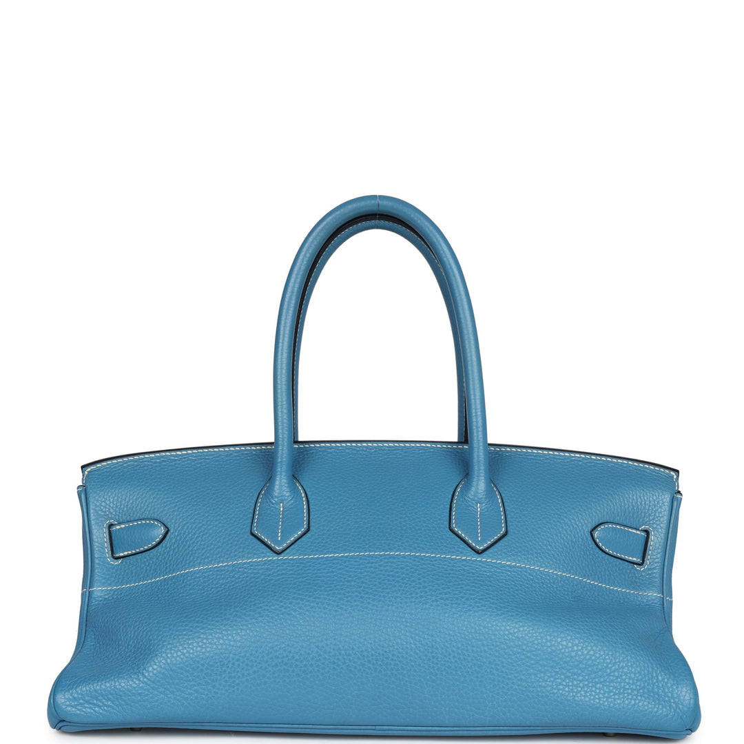 Hermes Shoulder Birkin 42 JPG Blue Jean Clemence Palladium Hardware