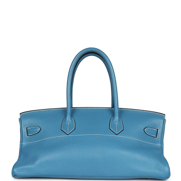 Hermes Shoulder Birkin 42 JPG Blue Jean Clemence Palladium Hardware