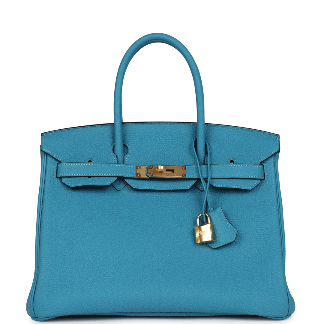 Hermes Birkin 30 Turquoise Togo Gold Hardware