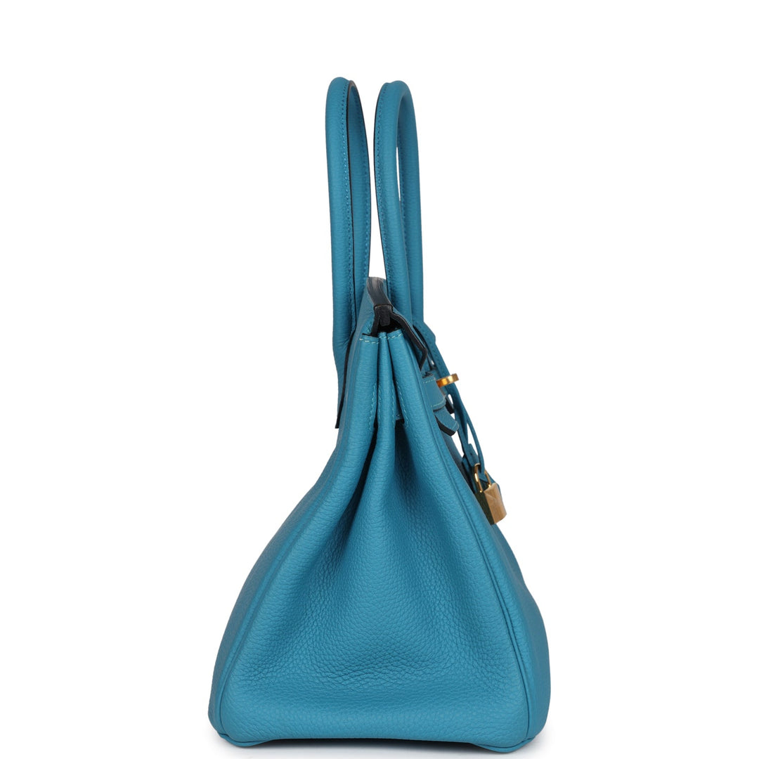 Hermes Birkin 30 Turquoise Togo Gold Hardware