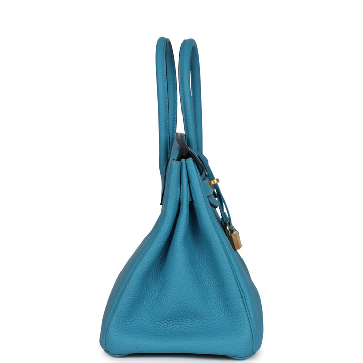 Hermes Birkin 30 Turquoise Togo Gold Hardware