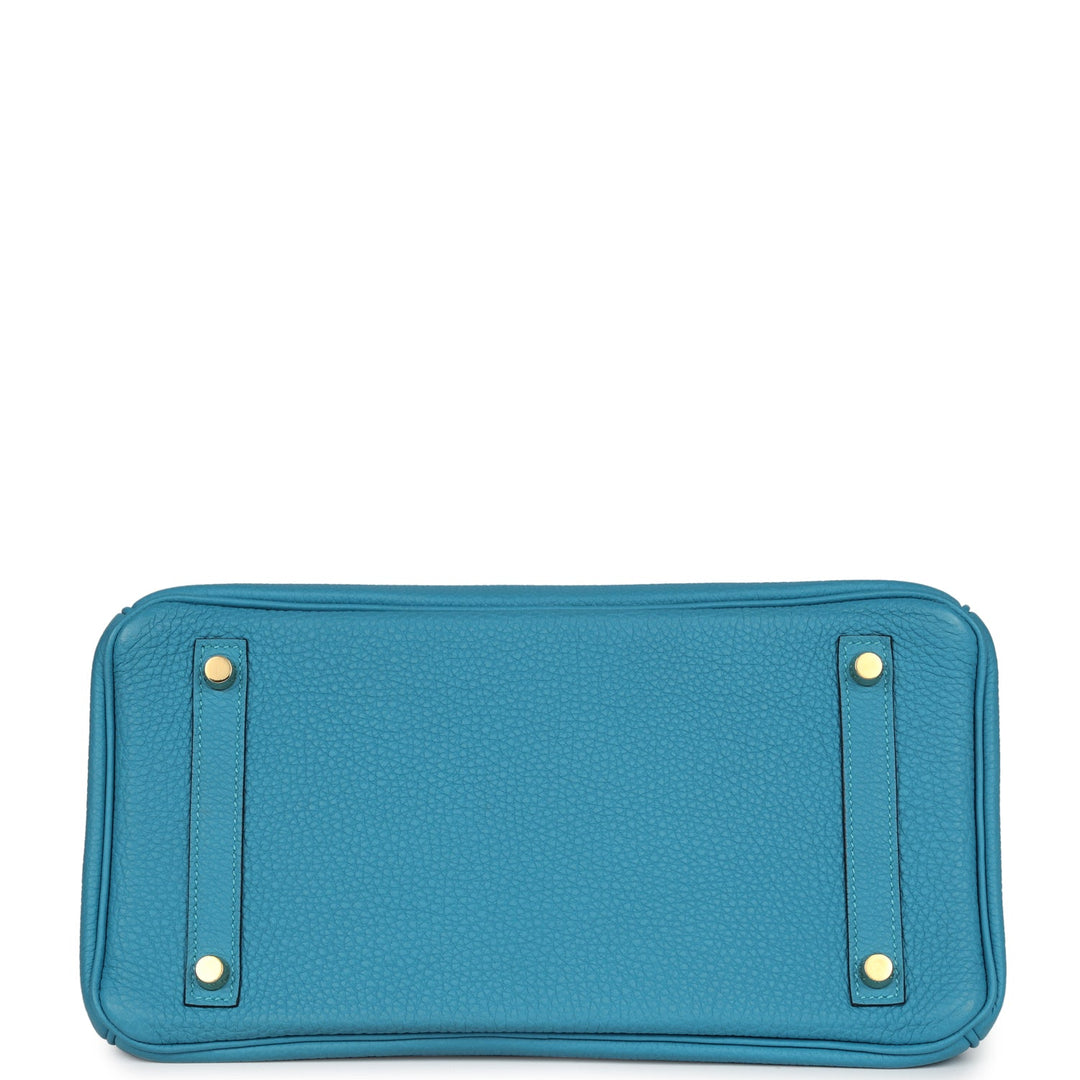 Hermes Birkin 30 Turquoise Togo Gold Hardware