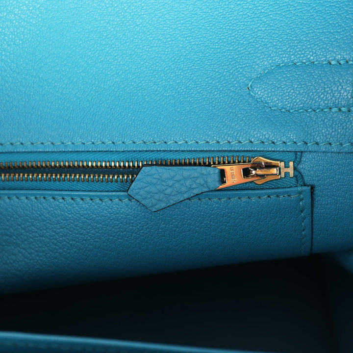 Hermes Birkin 30 Turquoise Togo Gold Hardware