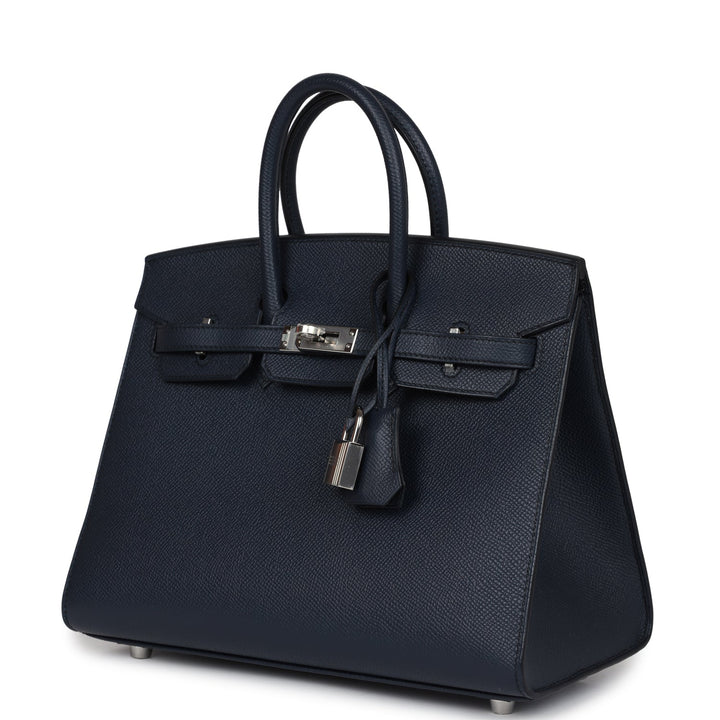 Hermes Birkin 25 Bleu Indigo Epsom Palladium Hardware