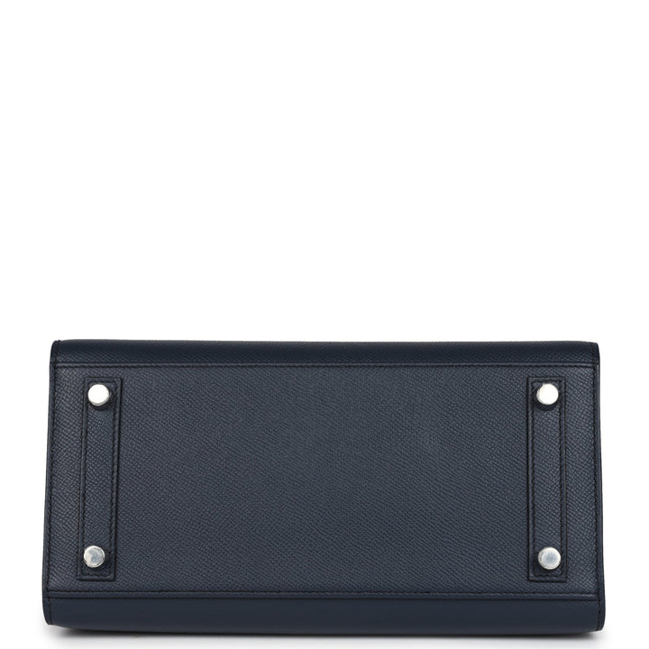 Hermes Birkin 25 Bleu Indigo Epsom Palladium Hardware