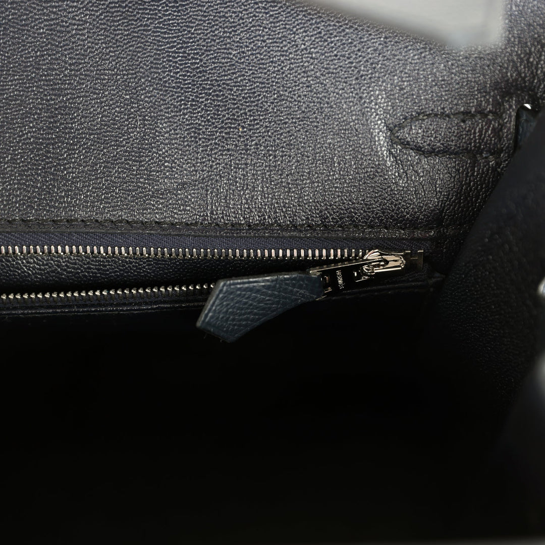 Hermes Birkin 25 Bleu Indigo Epsom Palladium Hardware