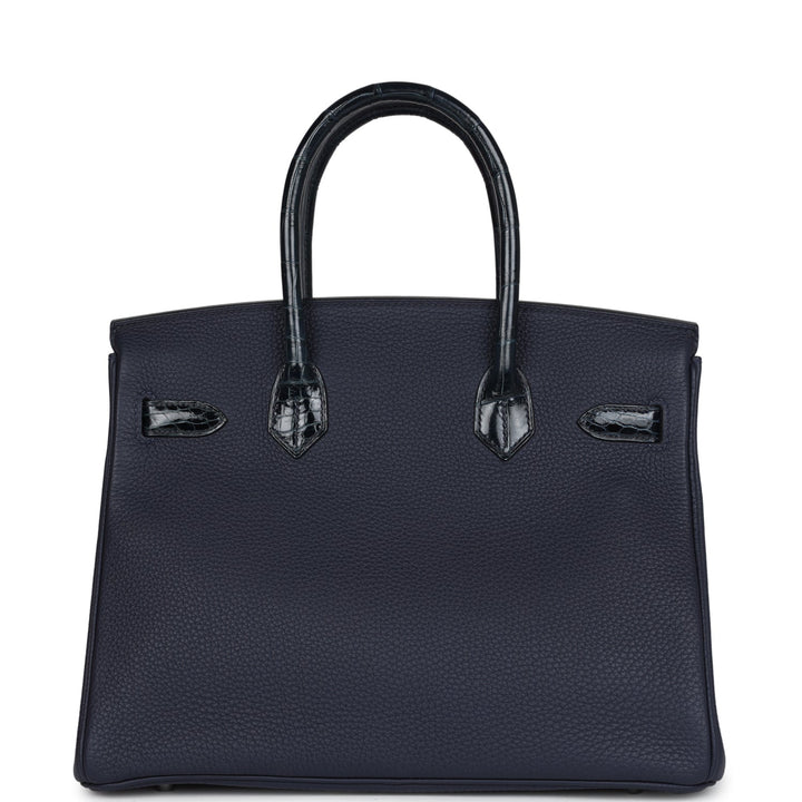 Hermes Birkin 30 Bleu Baltique Niloticus Crocodile and Bleu Nuit Togo Touch Palladium Hardware