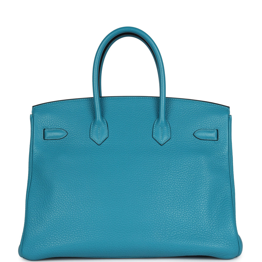 Hermes Birkin 35 Bleu Izmir Clemence Gold Hardware