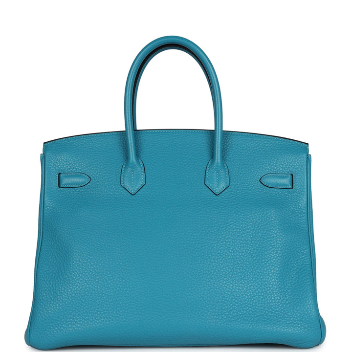 Hermes Birkin 35 Bleu Izmir Clemence Gold Hardware