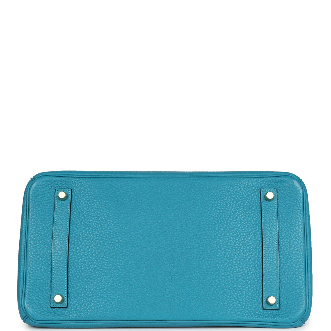 Hermes Birkin 35 Bleu Izmir Clemence Gold Hardware