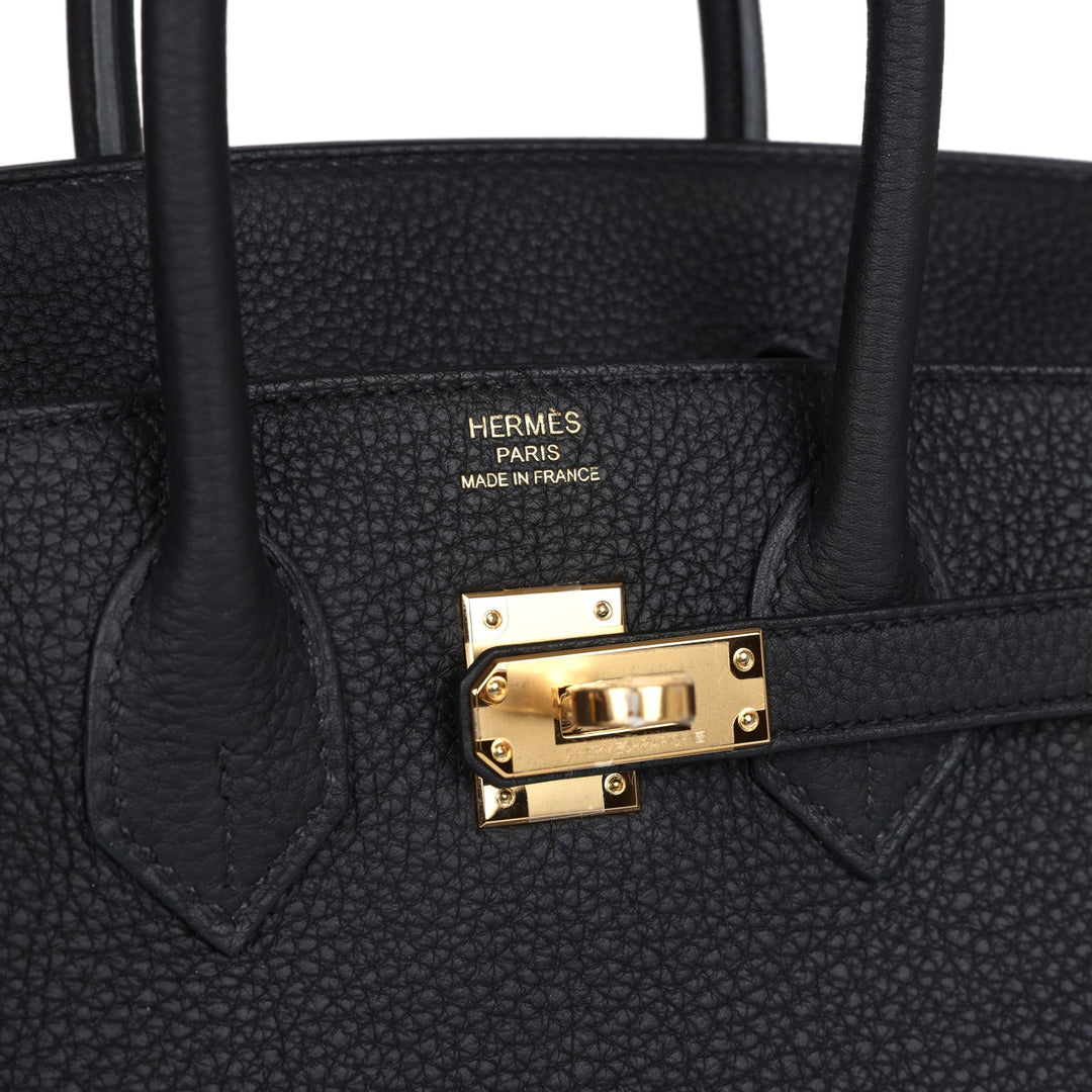 Hermes Birkin 25 Black Togo Gold Hardware