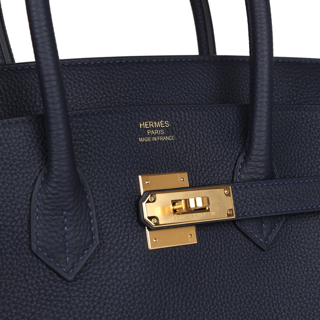 Hermes Birkin 35 Bleu Nuit Togo Gold Hardware