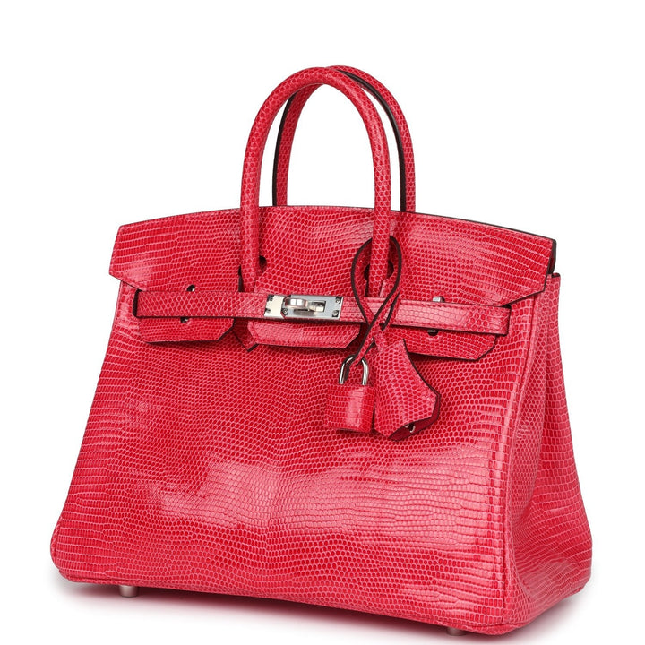 Hermes Birkin 25 Rose Extreme Varanus Niloticus Lizard Palladium Hardware