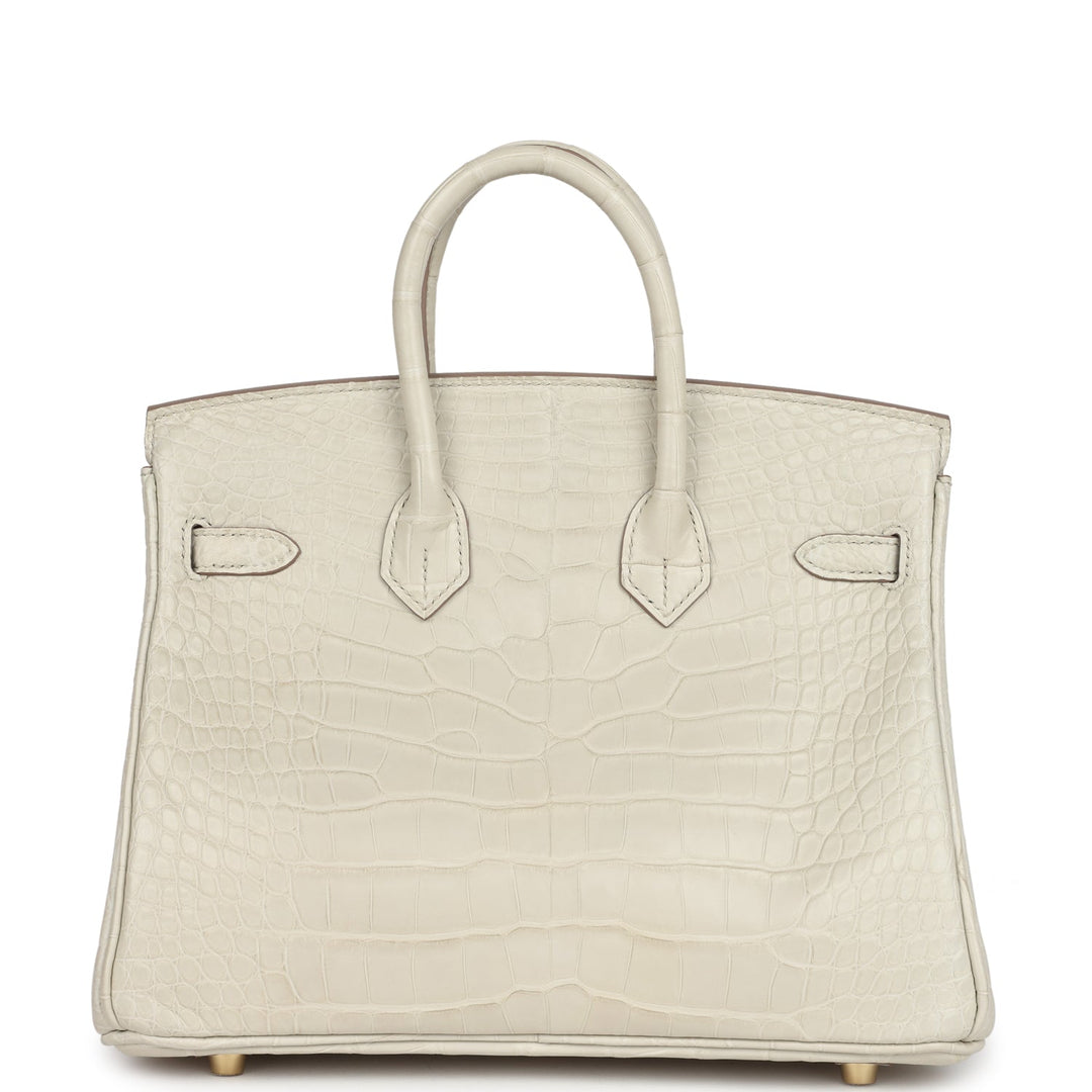 Hermes Birkin 25 Beton Matte Alligator Gold Hardware