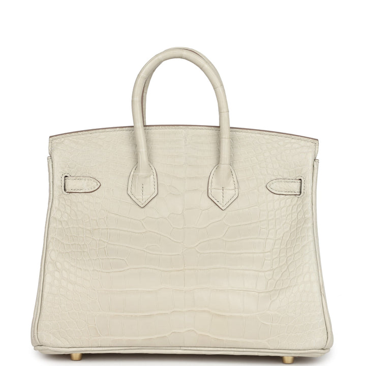 Hermes Birkin 25 Beton Matte Alligator Gold Hardware
