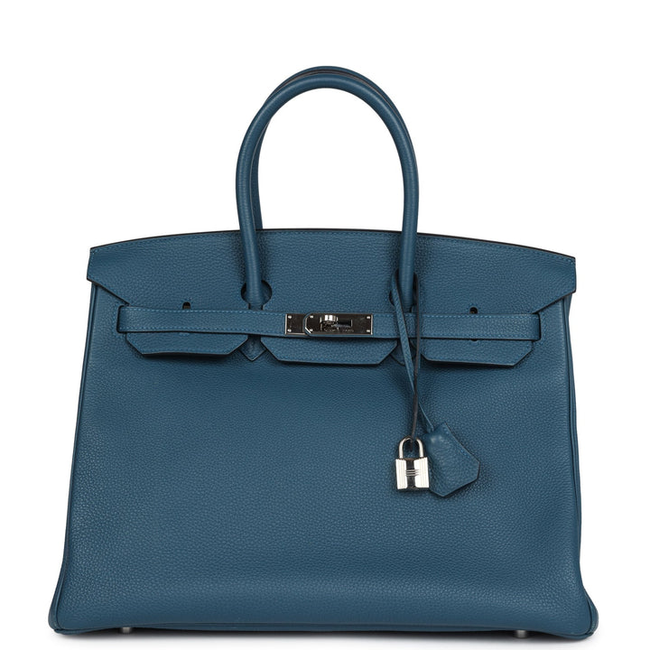 Hermes Birkin 35 Bleu de Galice Togo Gold Hardware