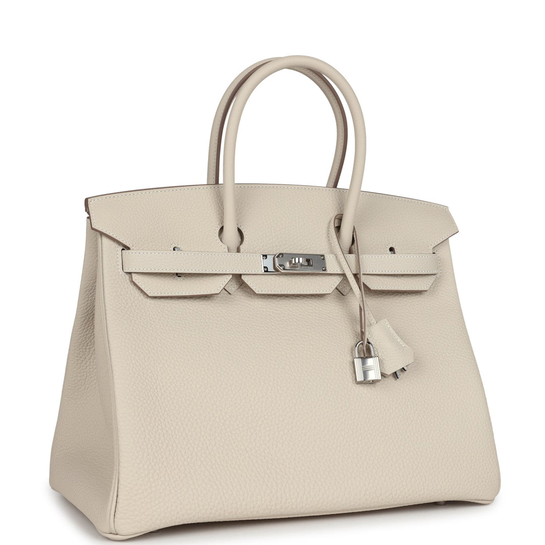 Hermes Birkin 35 Craie Togo Palladium Hardware