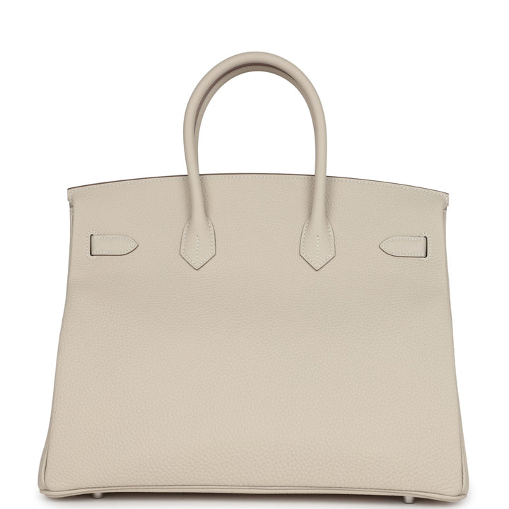 Hermes Birkin 35 Craie Togo Palladium Hardware