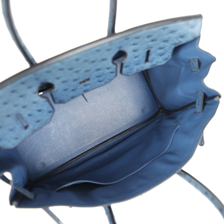 Hermes Birkin 35 Bleu Roi Ostrich Palladium Hardware