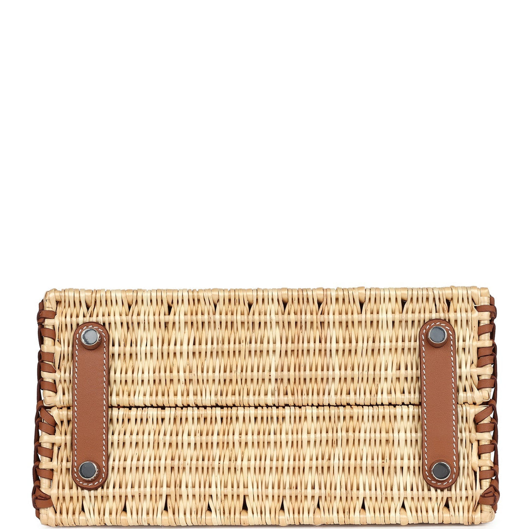 Hermes Picnic Birkin 25 Gold Swift and Stripe Wicker Palladium Hardware