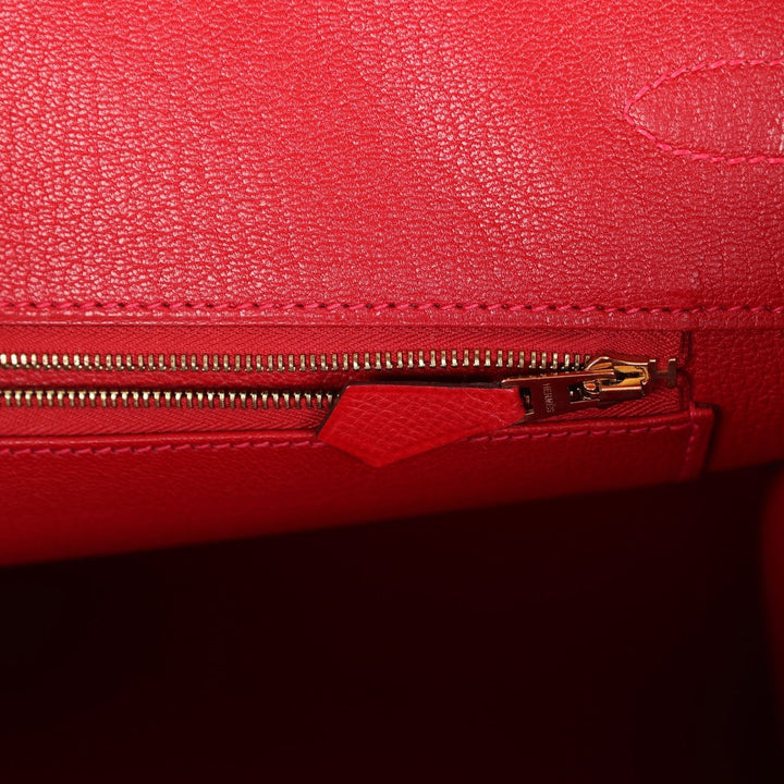Hermes Birkin 35 Rouge Casaque Epsom Gold Hardware