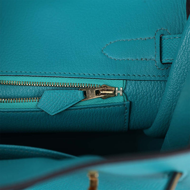 Hermes Birkin 30 Bleu Paon Epsom Gold Hardware