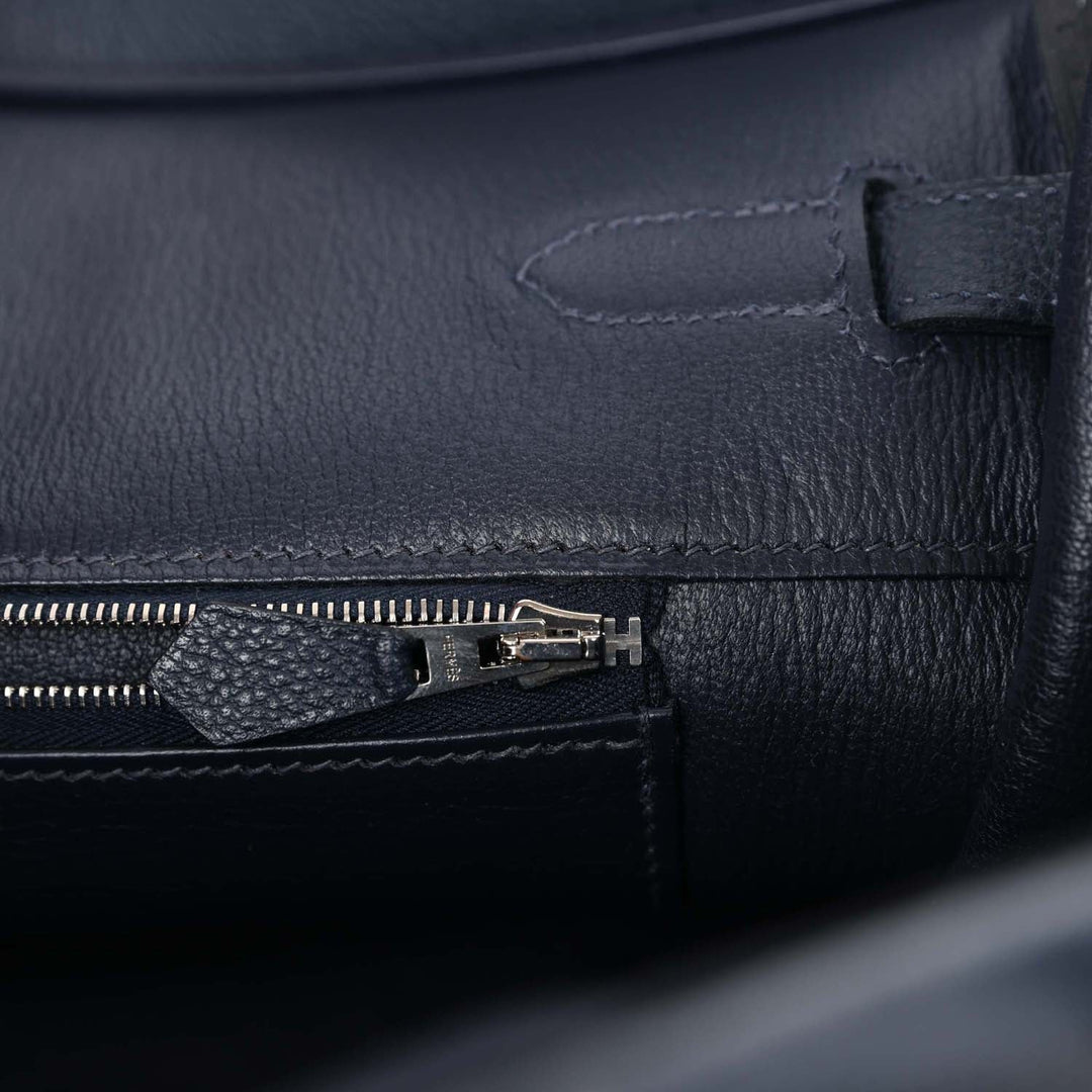 Hermes Birkin 35 Bleu Indigo Vache Trekking Palladium Hardware