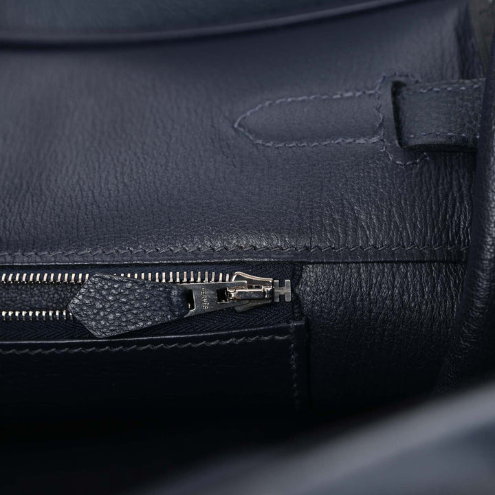 Hermes Birkin 35 Bleu Indigo Vache Trekking Palladium Hardware