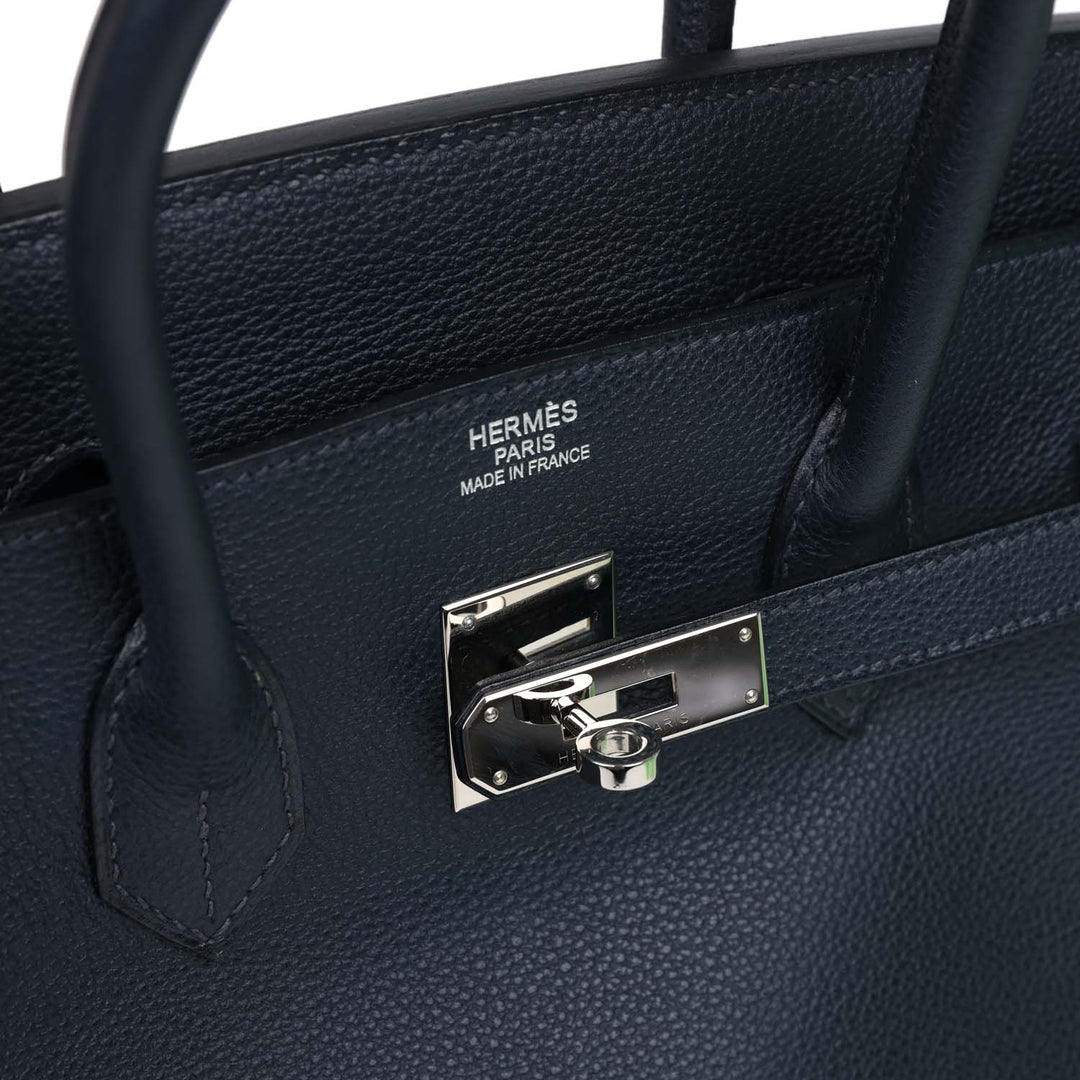 Hermes Birkin 35 Bleu Indigo Vache Trekking Palladium Hardware