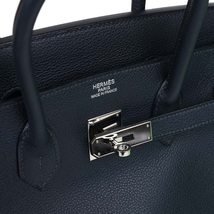 Hermes Birkin 35 Bleu Indigo Vache Trekking Palladium Hardware