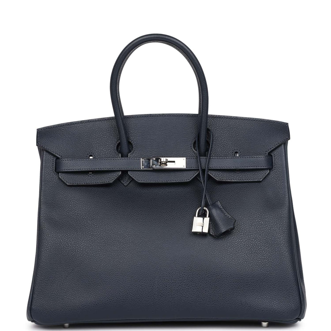 Hermes Birkin 35 Bleu Indigo Vache Trekking Palladium Hardware