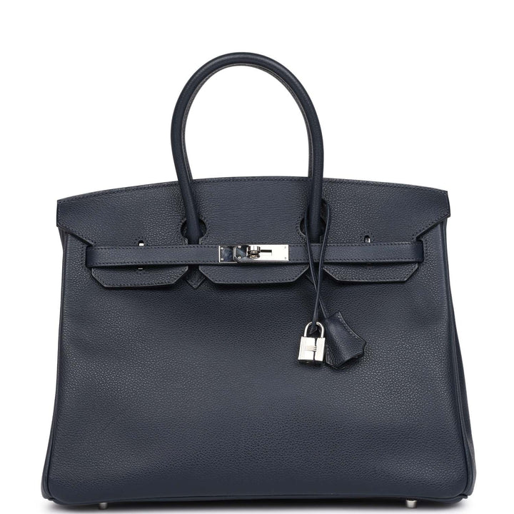 Hermes Birkin 35 Bleu Indigo Vache Trekking Palladium Hardware