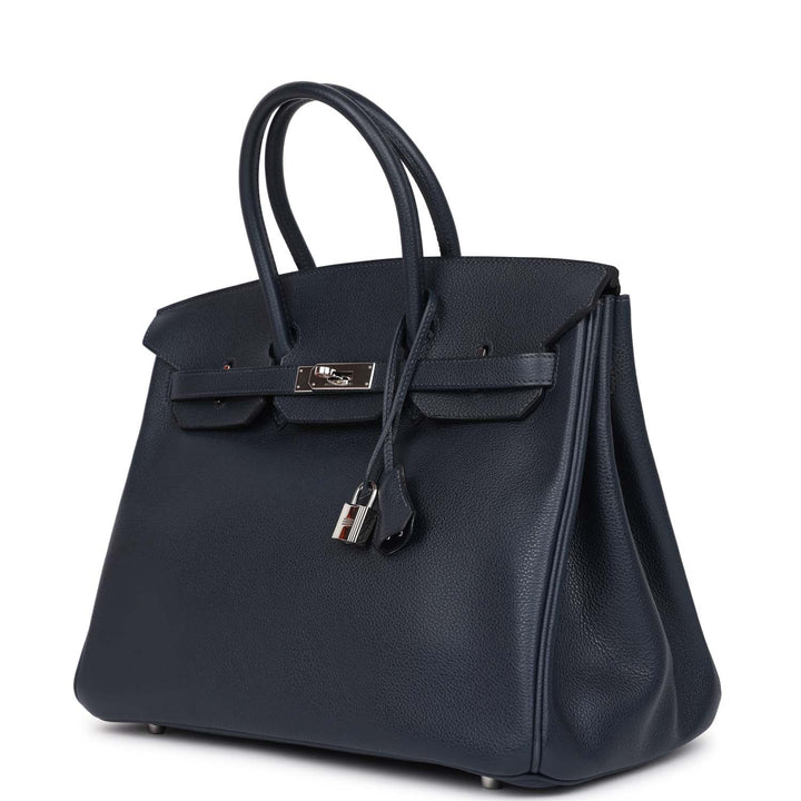 Hermes Birkin 35 Bleu Indigo Vache Trekking Palladium Hardware