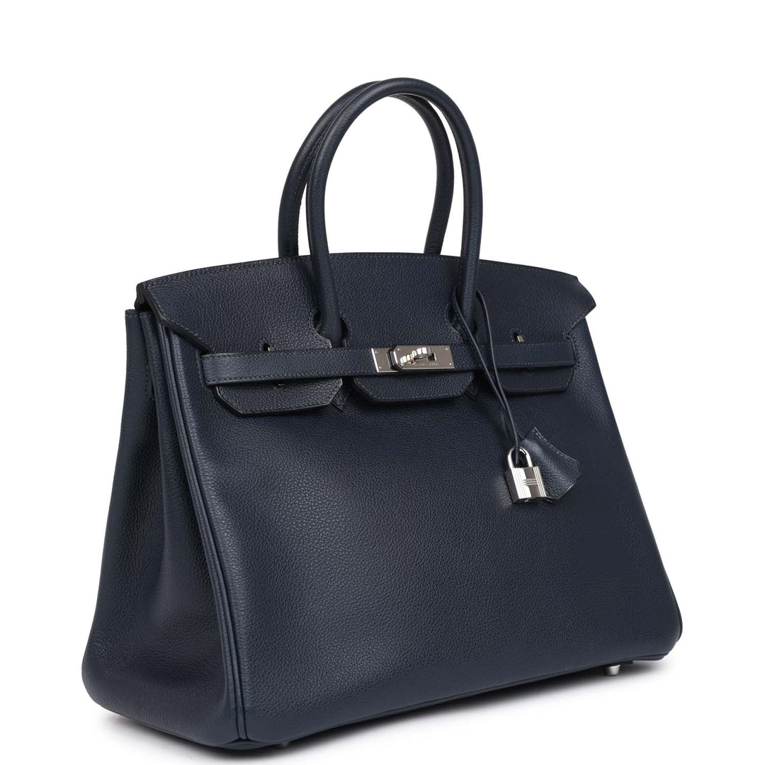 Hermes Birkin 35 Bleu Indigo Vache Trekking Palladium Hardware