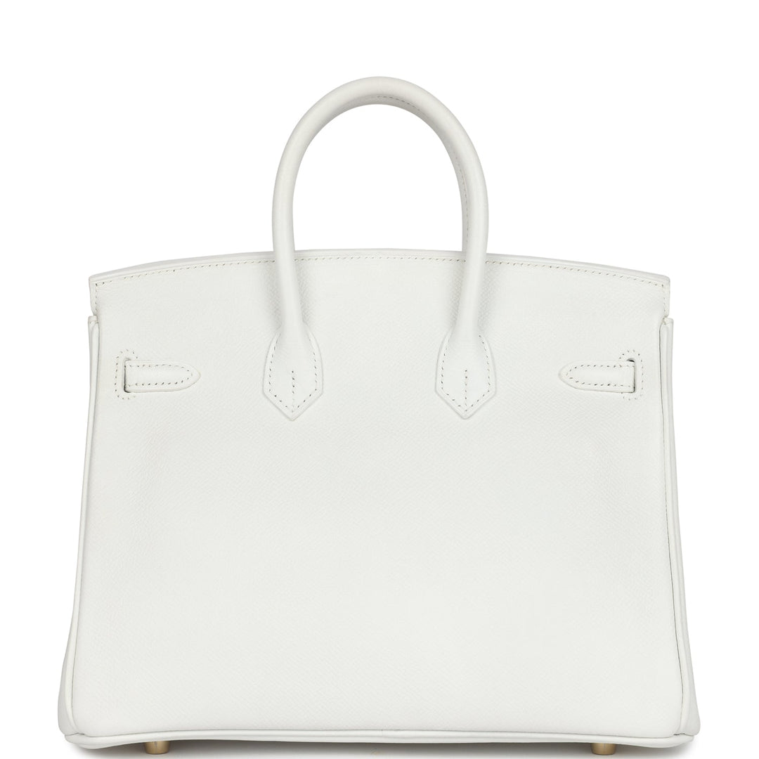 Hermes Birkin 25 White Epsom Gold Hardware