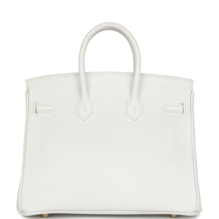 Hermes Birkin 25 White Epsom Gold Hardware