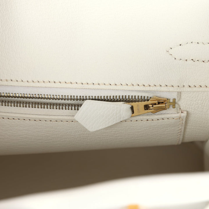 Hermes Birkin 25 White Epsom Gold Hardware