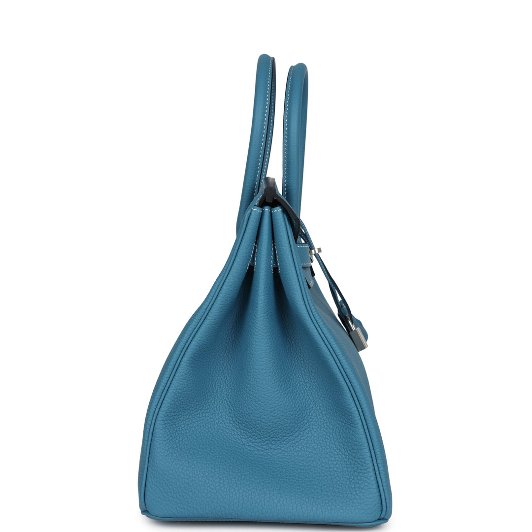 Hermes Birkin 35 Blue Jean Togo Palladium Hardware