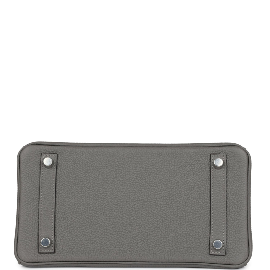 Hermes Birkin 25 Gris Meyer Togo and Gris Ciment Matte Alligator Touch Palladium Hardware