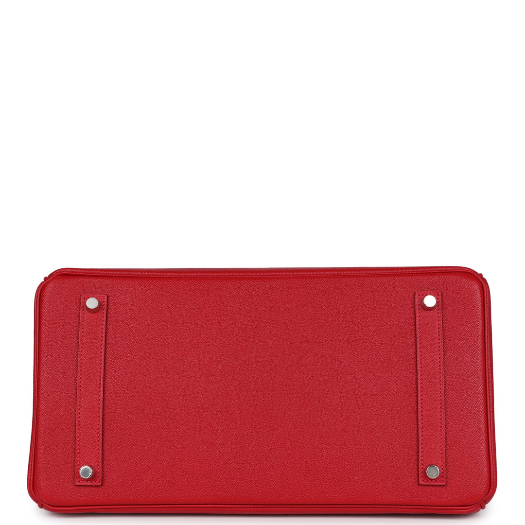 Hermes Birkin 35 Rouge Casaque Epsom Palladium Hardware