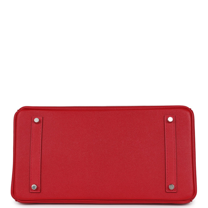 Hermes Birkin 35 Rouge Casaque Epsom Palladium Hardware