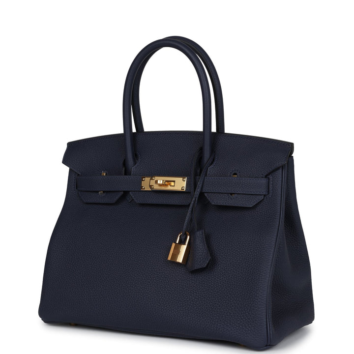Hermes Birkin 30 Bleu Nuit Togo Gold Hardware
