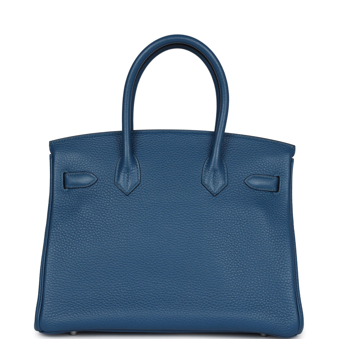 Hermes Birkin 30 Bleu Thalassa Clemence Palladium Hardware