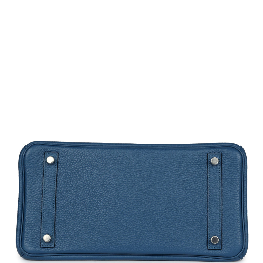 Hermes Birkin 30 Bleu Thalassa Clemence Palladium Hardware