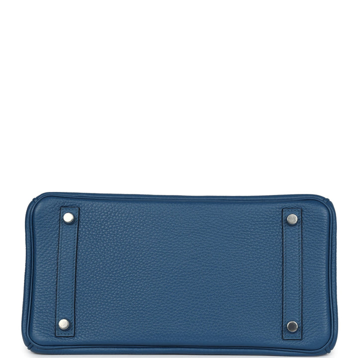 Hermes Birkin 30 Bleu Thalassa Clemence Palladium Hardware
