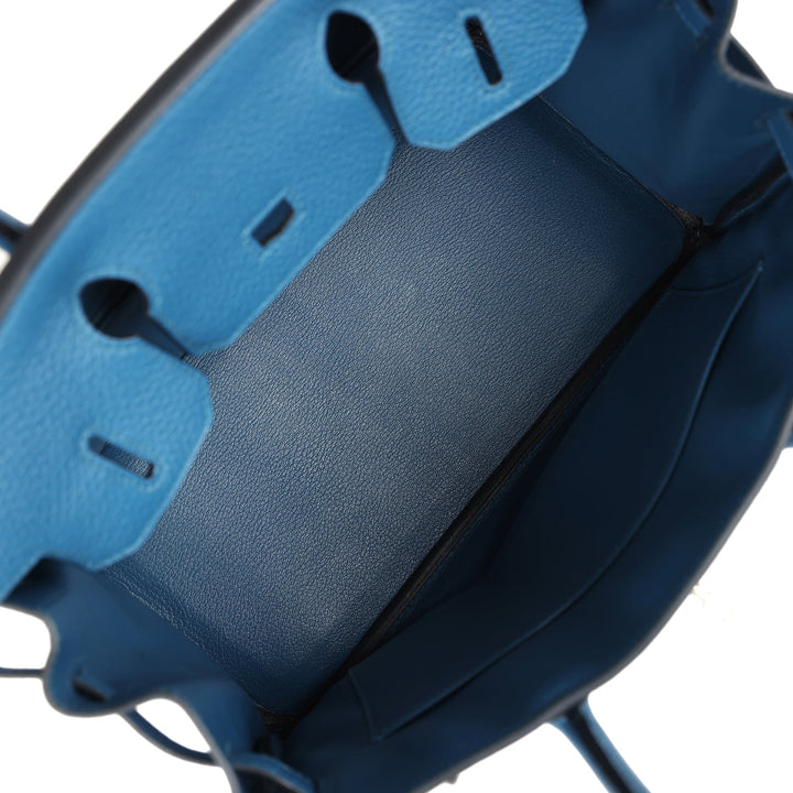 Hermes Birkin 30 Bleu Thalassa Clemence Palladium Hardware
