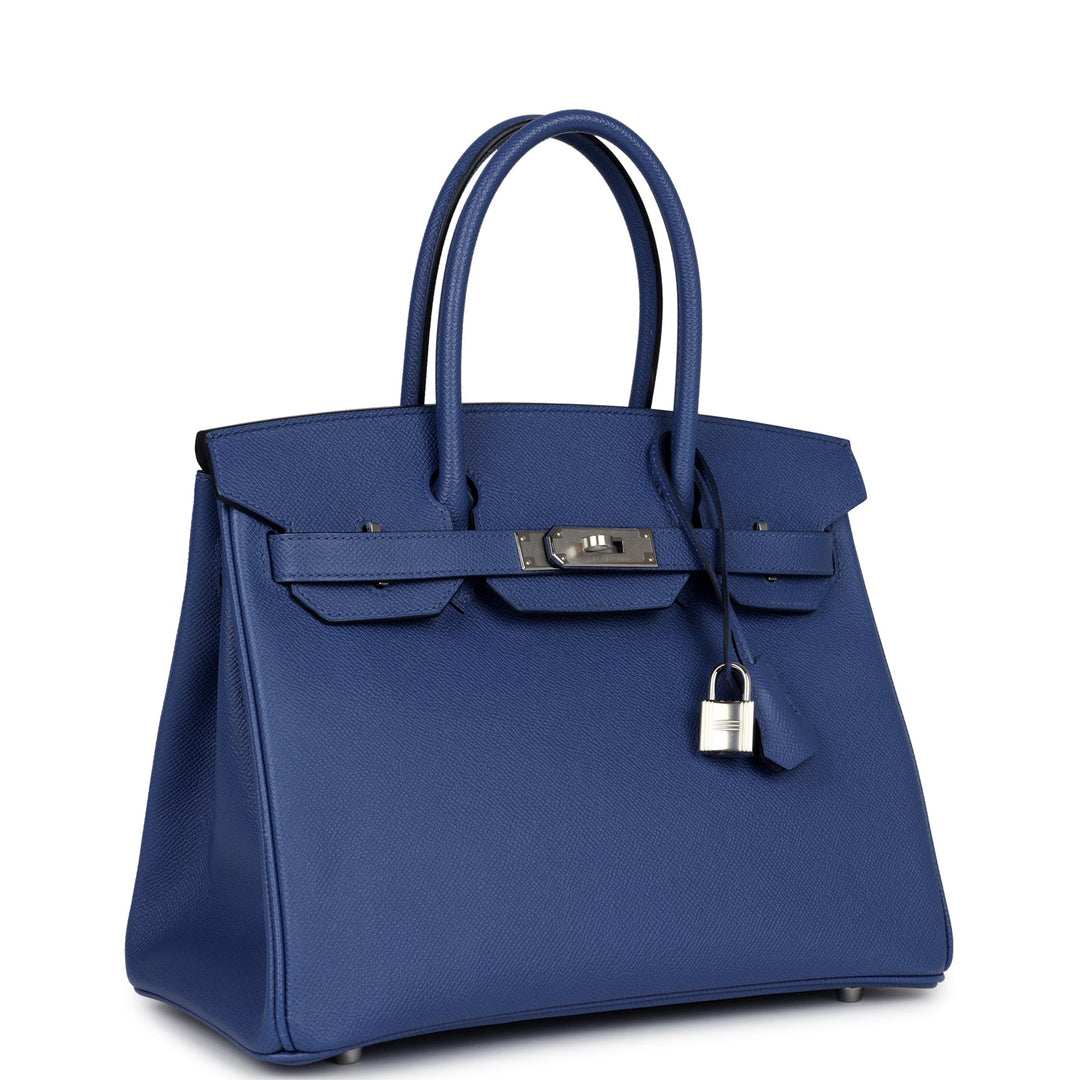 Hermes Birkin 30 Bleu Brighton Epsom Palladium Hardware