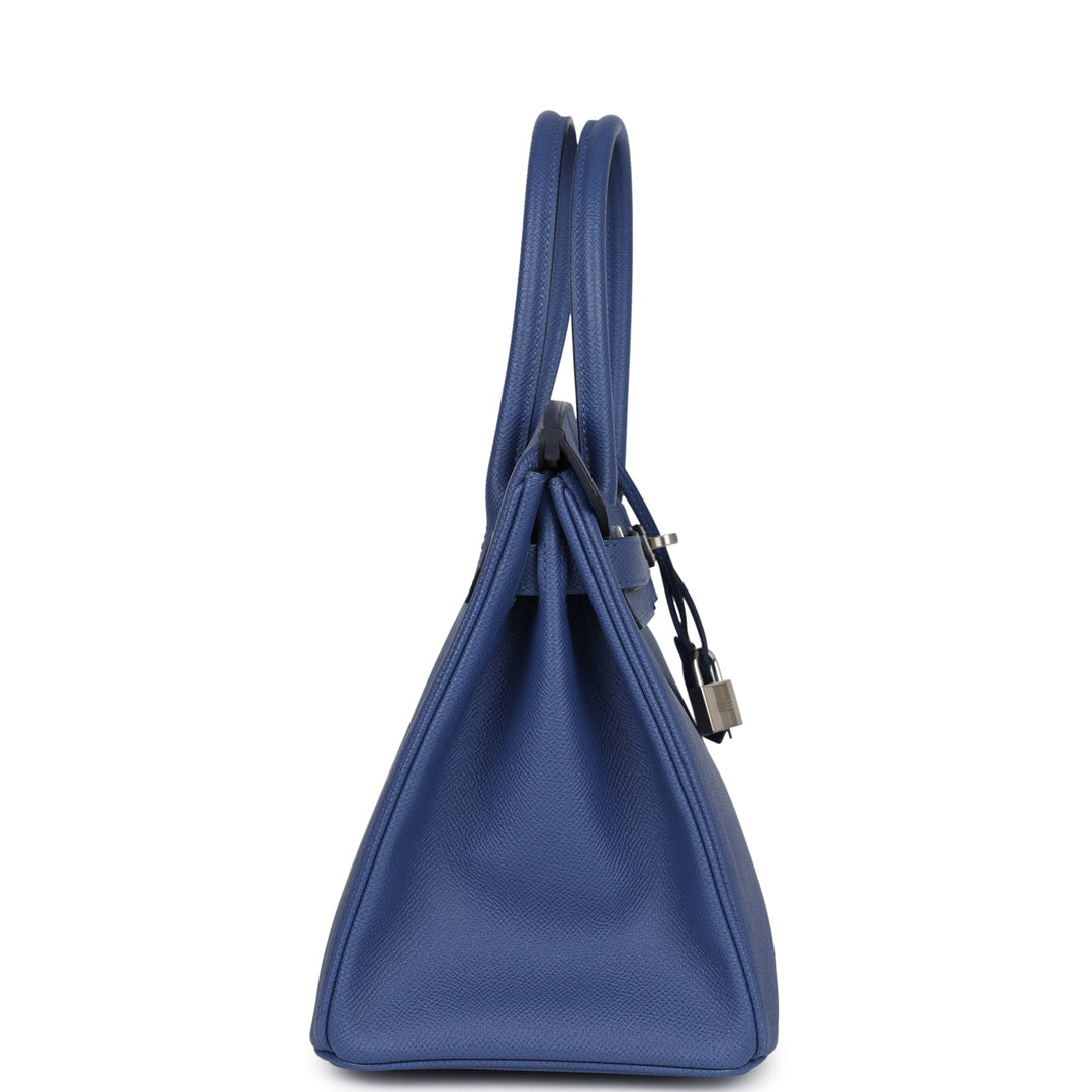 Hermes Birkin 30 Bleu Brighton Epsom Palladium Hardware