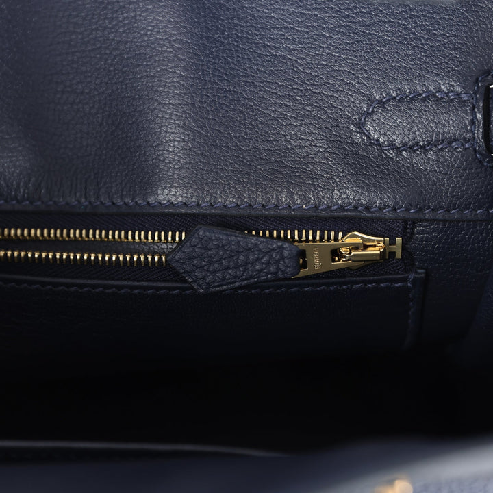 Hermes Birkin 25 Bleu Nuit Togo Gold Hardware