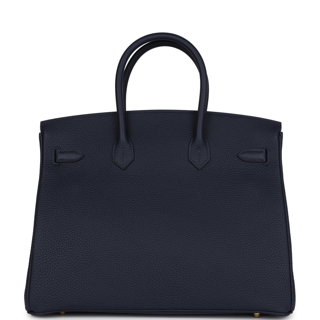 Hermes Birkin 35 Bleu Nuit Togo Gold Hardware